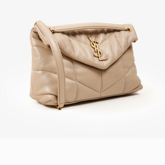 SOLD- MEDIUM Loulou Puffer Lambskin Nappa Leather Quilted Chevron YSL - Picture 3 of 16